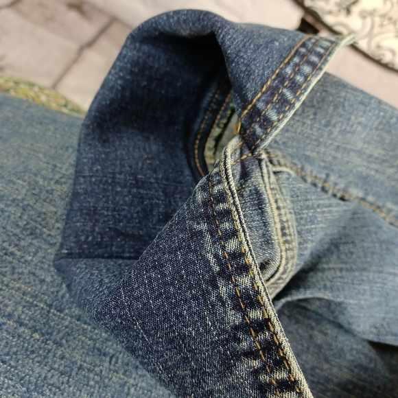 Denim 24/7 women's long sleeve zip front jacket floral stitch sz 22 stretch b3 - Picture 9 of 11